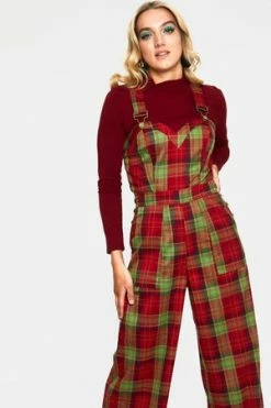 Voodoo Vixen Tartan Cross Strap Jumpsuit -Voodoo Vixen shop tartan cross strap jumpsuit jsa 5890 03.1053 300x