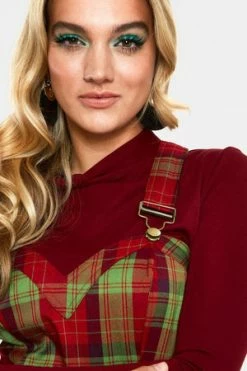 Voodoo Vixen Tartan Cross Strap Jumpsuit -Voodoo Vixen shop tartan cross strap jumpsuit jsa 5890 04.1053 300x