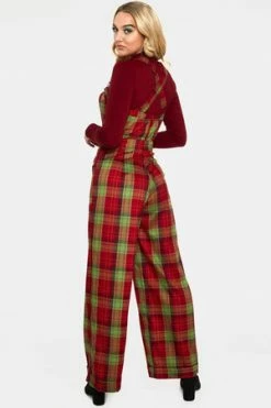 Voodoo Vixen shop -Voodoo Vixen shop tartan cross strap jumpsuit jsa 5890 05.1053 300x