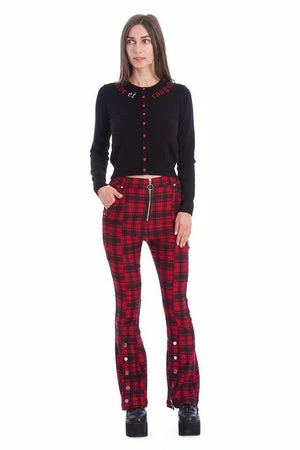 Banned Tartan Night Flare Trousers 2 Banned Tartan Night Flare Trousers - Image 2
