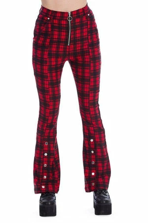 Banned Tartan Night Flare Trousers 3 Banned Tartan Night Flare Trousers - Image 3