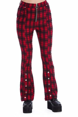 Banned Tartan Night Flare Trousers 1 Banned Tartan Night Flare Trousers