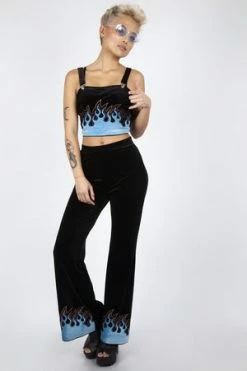 Jawbreaker Too Hot To Handle Flame Flared Trousers 11 Jawbreaker Too Hot To Handle Flame Flared Trousers -Voodoo Vixen shop too hot to handle flame flared trousers jawbreaker 5 300x