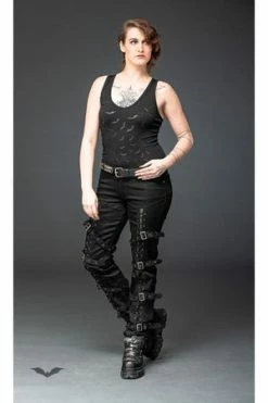 Queen Of Darkness Top Printed With Bats On The Front -Voodoo Vixen shop top printed with bats on the front queen of darkness 3 300x