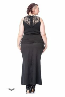 Queen Of Darkness Top With Lace Insert And Side Lacing -Voodoo Vixen shop top with lace insert and side lacing queen of darkness 6 300x