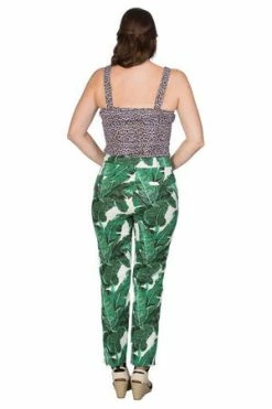 Banned Tropical Leaves Trousers -Voodoo Vixen shop tropical leaves trousers banned 5 300x