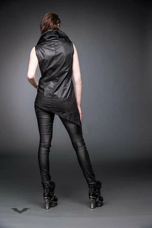 Queen Of Darkness Vest With Big Collar And Asymmetric Zipper 2 Queen Of Darkness Vest With Big Collar And Asymmetric Zipper - Image 2