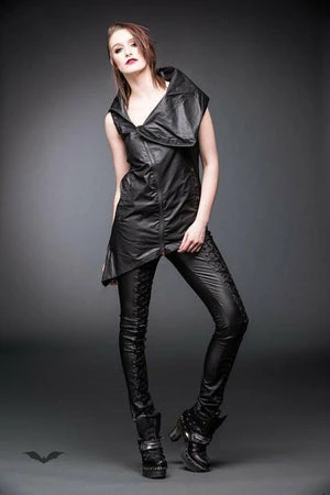 Queen Of Darkness Vest With Big Collar And Asymmetric Zipper 3 Queen Of Darkness Vest With Big Collar And Asymmetric Zipper - Image 3