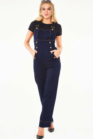 Voodoo Vixen Wide Leg Dark Denim Jumpsuit 3 Voodoo Vixen Wide Leg Dark Denim Jumpsuit - Image 3