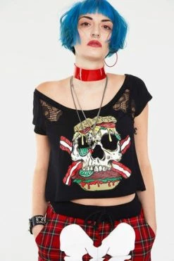 Jawbreaker Zombie Burger Lace Panel Top